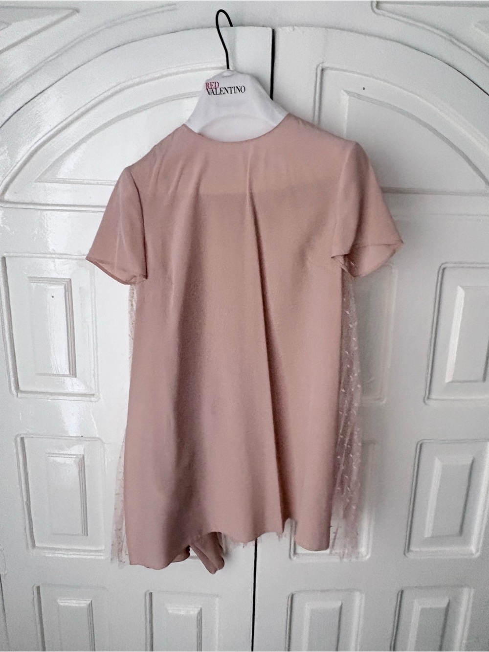 RED Valentino Dusty Rose silk Short Sleeve A-Line top